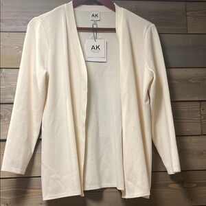 AK Cream Open Front Cardigan